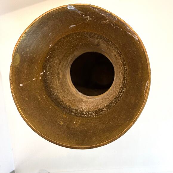 VTG Brass Bud Vase Cord Accent Mid Century Modern Tapered Patina India Decor 7" - Picture 5 of 9